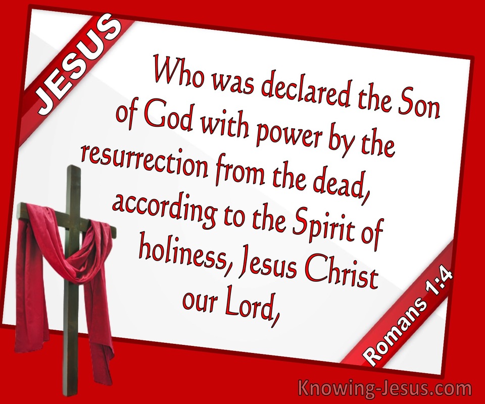 Romans 1:4 Jesus Christ Declared Son Of God (red)